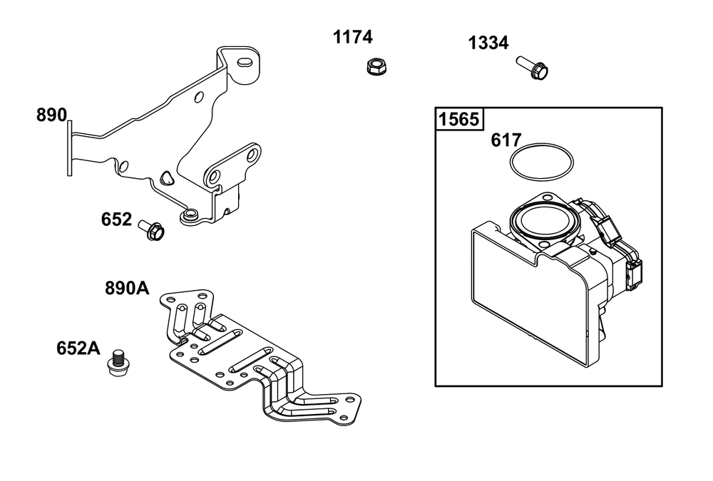 Throttle Body Group Diagram and Parts List for 61A277-0107-J1  Briggs and Stratton Engine